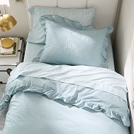Cotton Ruffle Duvet - Sky